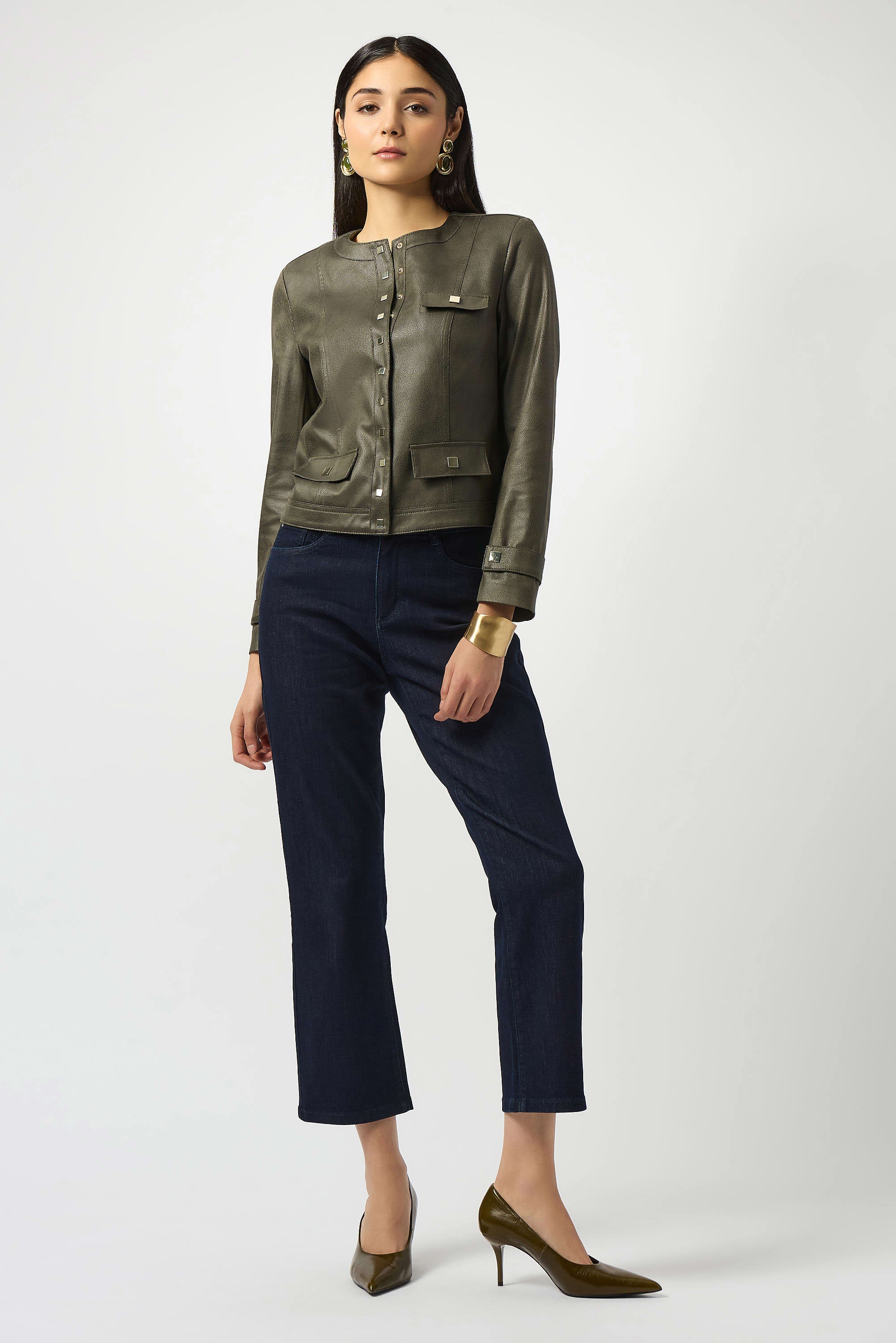 High-quality images showcasing the Margot Classic Straight Leg Stretch Jeans by Joseph Ribkoff from multiple angles. Highlighting the classic straight-leg silhouette, stretch denim fabric, and available color options including Black, Dark Denim Blue, Denim Medium Blue, Moonstone, and Light Blue Denim. Perfect for visualizing fit, texture, and style details.