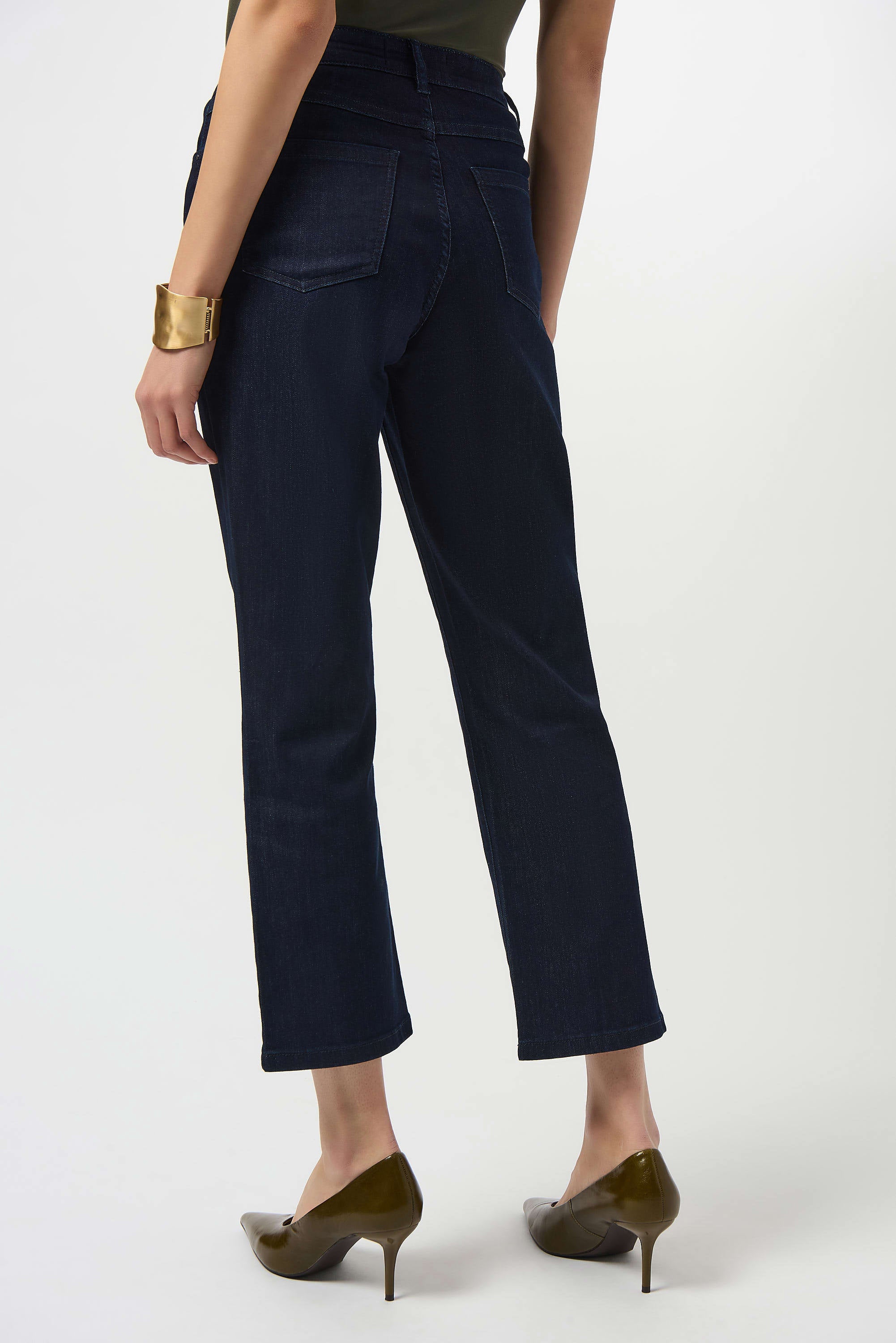 High-quality images showcasing the Margot Classic Straight Leg Stretch Jeans by Joseph Ribkoff from multiple angles. Highlighting the classic straight-leg silhouette, stretch denim fabric, and available color options including Black, Dark Denim Blue, Denim Medium Blue, Moonstone, and Light Blue Denim. Perfect for visualizing fit, texture, and style details.