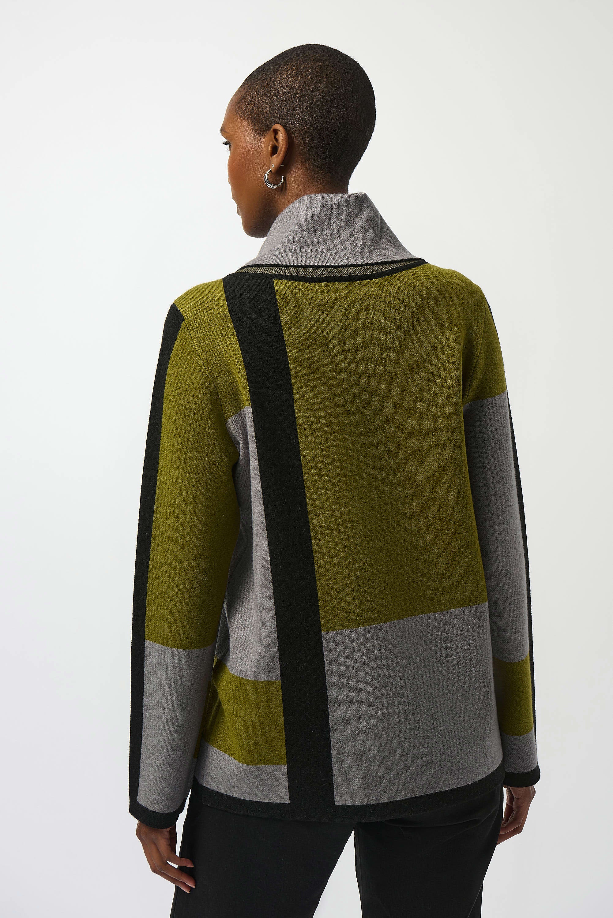 Jacquard Sweater Colour Block Pullover