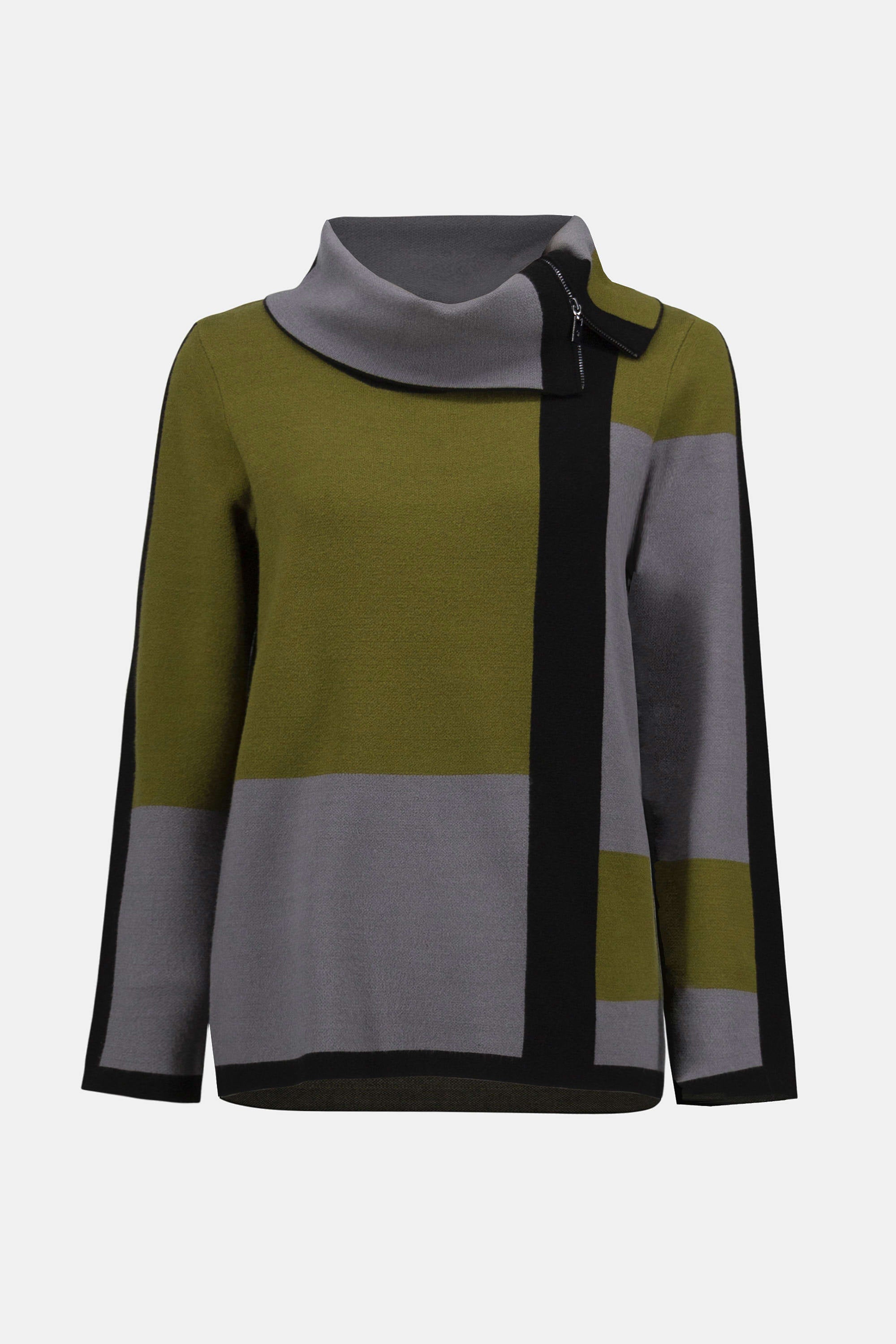 Jacquard Sweater Colour Block Pullover